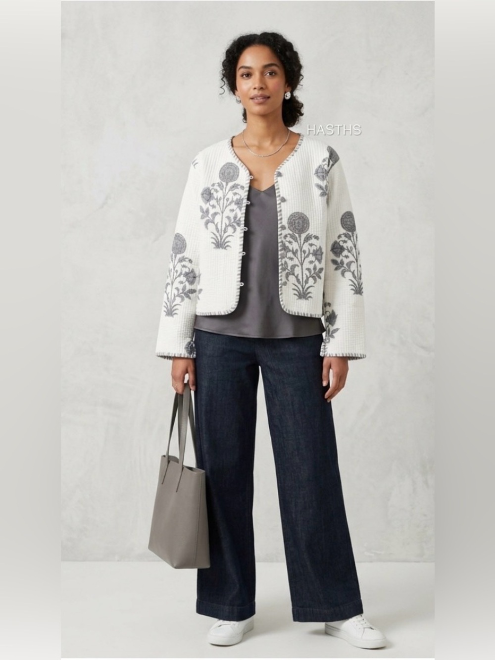 Handmade Block Print Kantha Jacket: Quilted Indian Kimono
